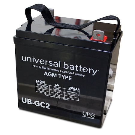 Upg Sealed Lead-Acid Battery, 6V, Lead Acid Chemistry 45966